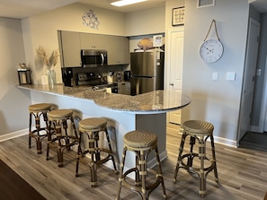 Kitchen and bar area