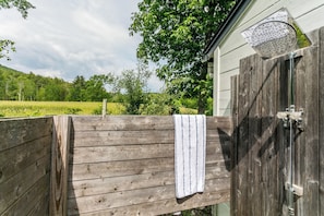 Private outdoor shower by the pool