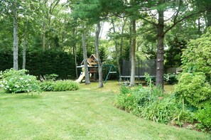 Plenty of play spaces for all ages - zipline, trampoline, playground