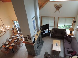 Living room and dining room taken from loft