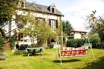 front garden with swing seat