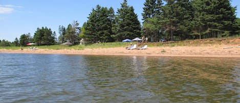 Beach at high tide