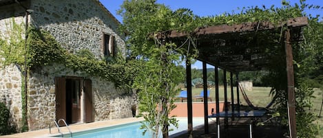 House, pool and pergola