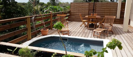 Terrasse avec jacuzzi F3 Alamanda