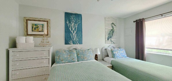 One double and one single bed. (Bedroom 2)