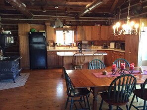 kitchen dining area.  Table seats 10