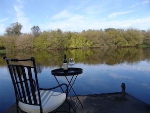 View of river from jetty at the end of the garden