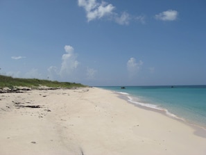 Buttonwood Beach facing north. Three miles of pristine pink sand beach.