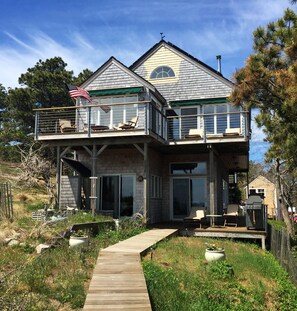 Looking back towards the house from the beach deck.