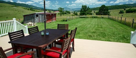 Views from the deck towards Blue Grass Valley