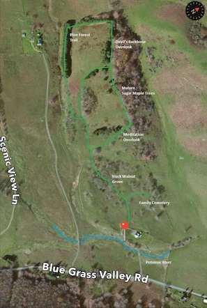Trail map of the property - the path is mowed regularly 