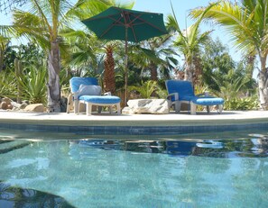 Solar heated pool is exclusively for guests.