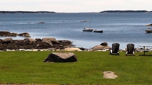 Our front yard.  Relax in the Adirondack chairs or have a picnic by the water!