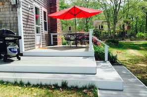 Side Deck with table and Main Entrance
