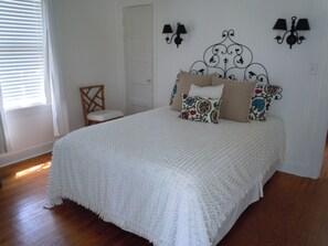 The master queen bedroom next to the bunk bed room.  