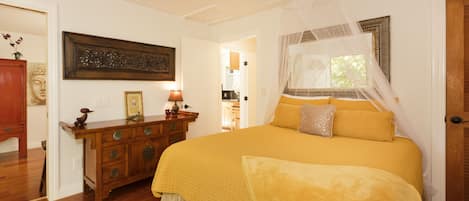 Cheerful & comfy bedroom with private lanai, bath, living room, and closet.