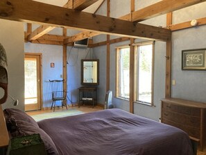 Airy and Spacious Master Bedroom on Second Floor with Queen Sized Bed.  