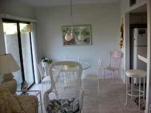 Dining area; kitchen just to the right