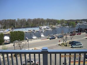 View from the balcony.  Right in town overlooking Black River.