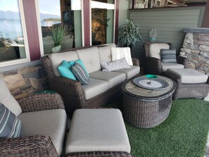 Amazing patio to unwind-- just about 20 feet from water's edge!