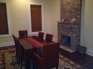 Dining room seats six