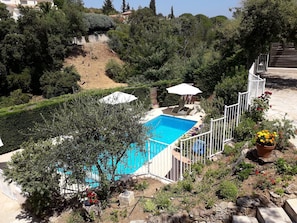 VIew of pool from upstairs bedroom