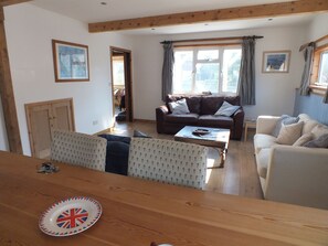 dining room table looking towards the sea