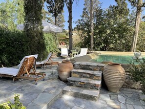 The Plunge Pool is hidden in the gardens and is perfect for relaxing