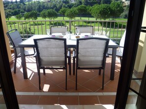 Balcony for alfresco dining overlooking 3rd & 4th fairway 