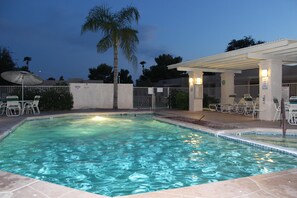 Brookside community pool at night