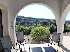 Relax on shaded patio
