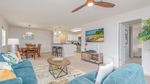 An open room layout is perfect for socializing.