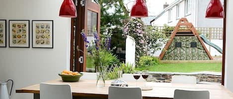 Glass roofed dining area