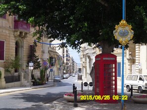 View of Dingli Street from the top. Apt 30 mt down the hill.