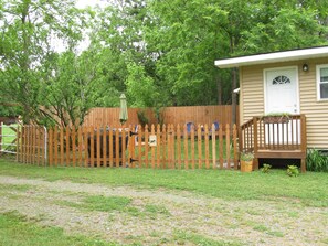Your own private backyard with grill, table and fire pit ... wood supplied!