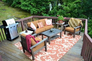 The outdoor living room provides the perfect perch for our panoramic views