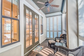 Master Suite Private Enclosed Porch offers a romantic getaway after a long day!