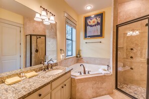 Master Bathroom, double sink w/granite, jacuzzi tub, tile shower w/ body jets