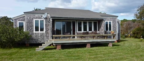 Cottage deck facing Chilmark Pond.