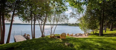 Dock fire pit and beach