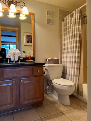 En-suite Master bath with bath tub and shower
