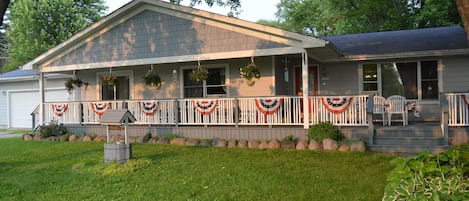 The front porch of the house.