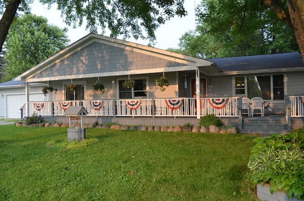 The front porch of the house.