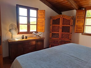 bedroom with views