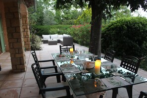 Dining on the terrace on a balmy evening