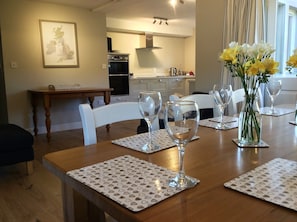 Dining table and spacious kitchen