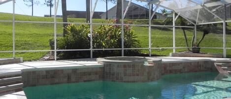 Lanai with private pool and spa