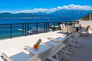 Terrace, outdoor furniture , sea view