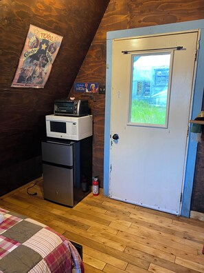 Mini refrigerator, microwave and toaster oven