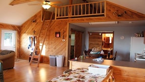 Loft that can sleep two twins or a queen bed